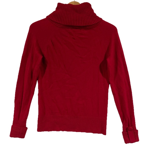 BR Red Luxury Cashmere Turtleneck Sweater - Picture 4 of 10